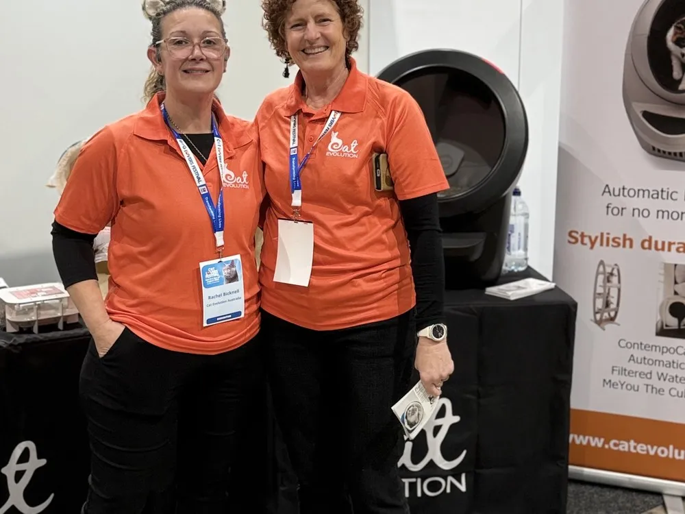 The Cat Evolution founders at their trade stand