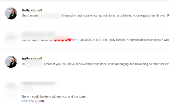 Client email: biggest month ever